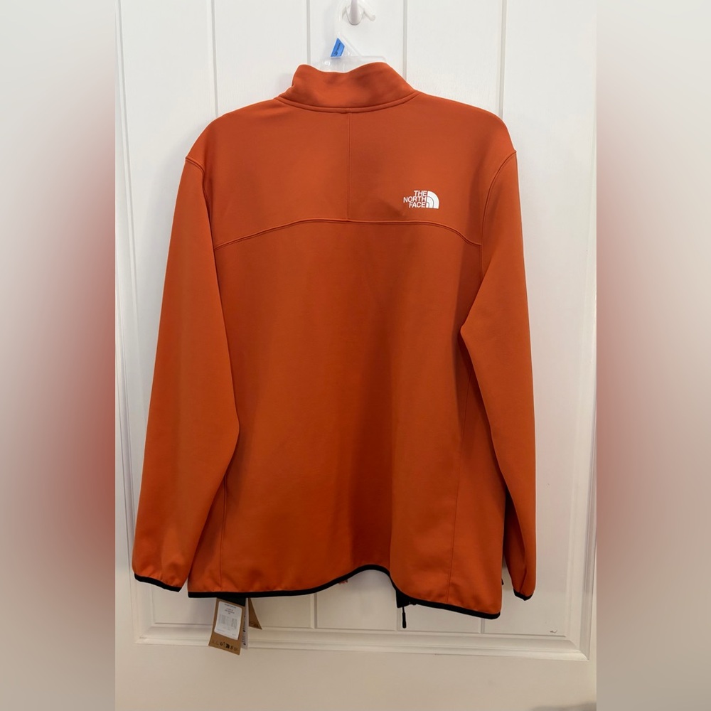 ❤️The North Face Orange Fleece Jacket with Black Chest Pocket New Size XXL - Picture 7 of 14
